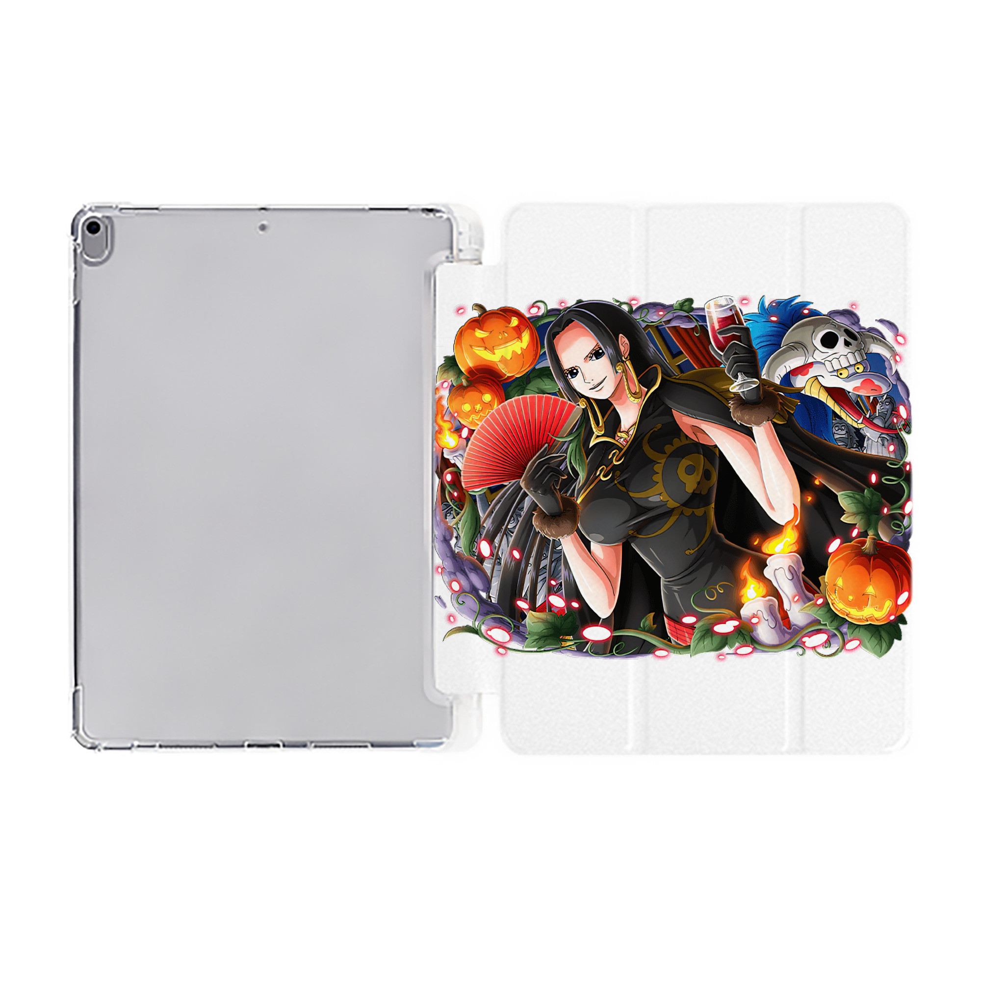 （画像用） ワンピース ボア・ハンコック ONE PIECE Boa·Hancock IPad ケース ペン収納付き 三つ折りスタンド PUレザー×シリコン 対応機種9.5/10.5/10.9インチ